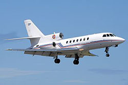 A Dassault Falcon 50 similar to the one involved in the assassination (Source Wikimedia Commons, André Inácio, GFDL 1.2)