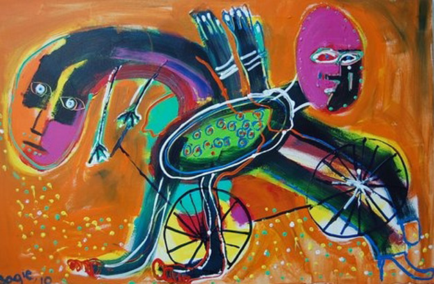 'Mother and Child on a Bike' by Edo Osagie