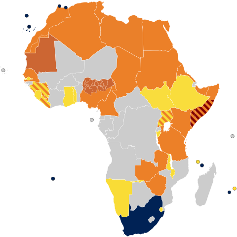African homosexuality laws (Wikimedia Commons, public domain) African homosexuality laws (Wikimedia Commons, public domain)