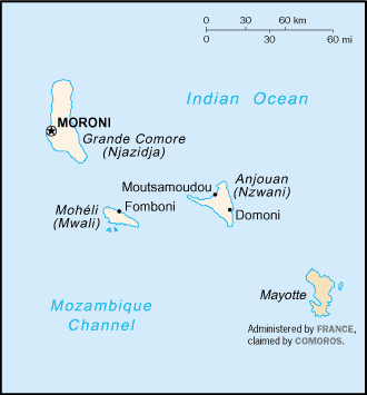 A map of the Comoros (Source: Wikimedia Commons)