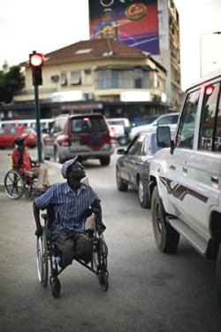 Wheelchair in traffic