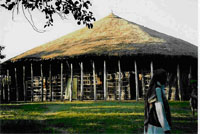 The huge wooden mosque of the Muslim ‘monastery’ (Sufi center) of Tiru-Sina, Wällo