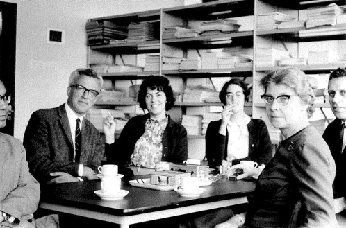 library staff in the 1970s